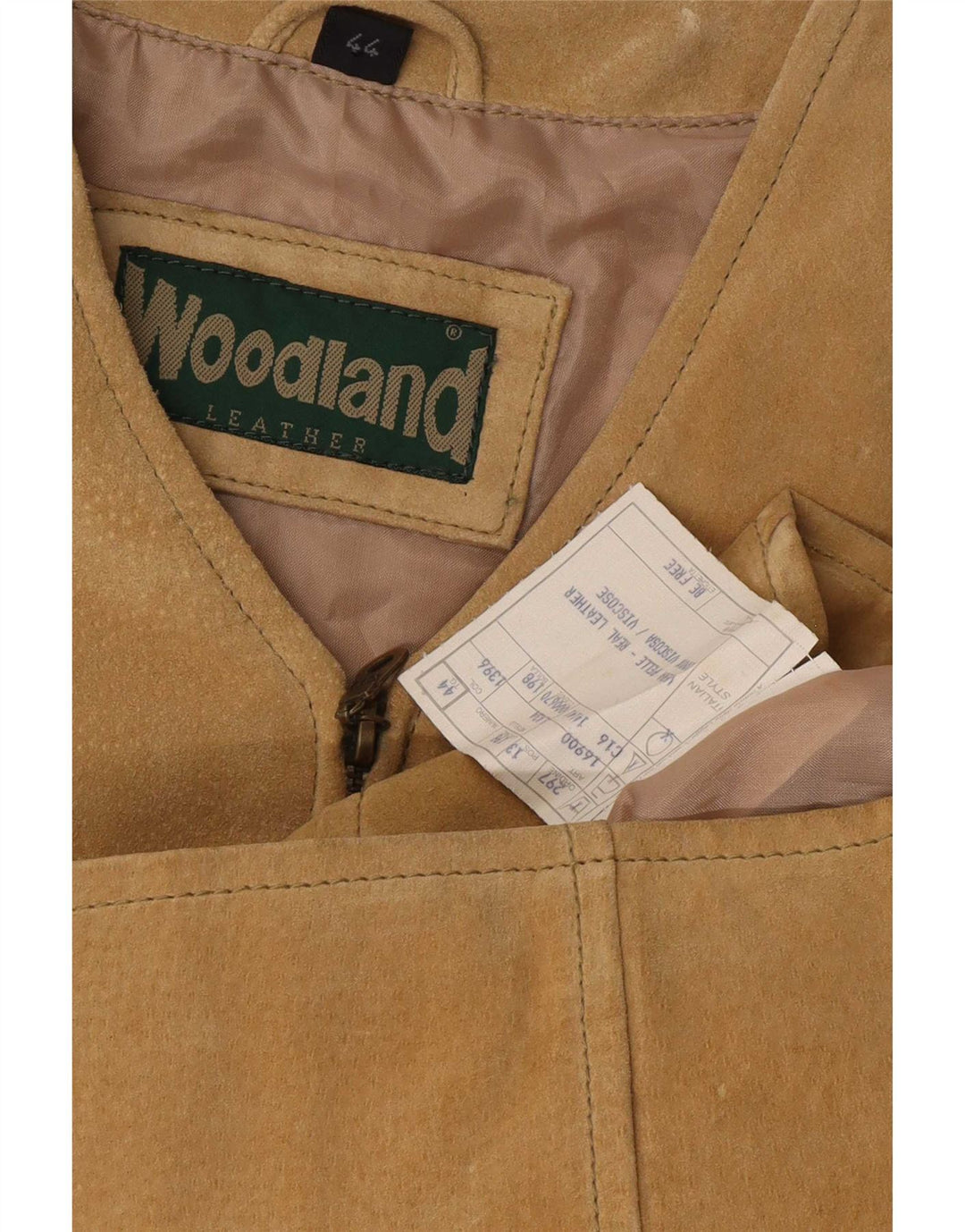 Gilet da donna in pelle scamosciata Woodland IT 44 in pelle beige medio