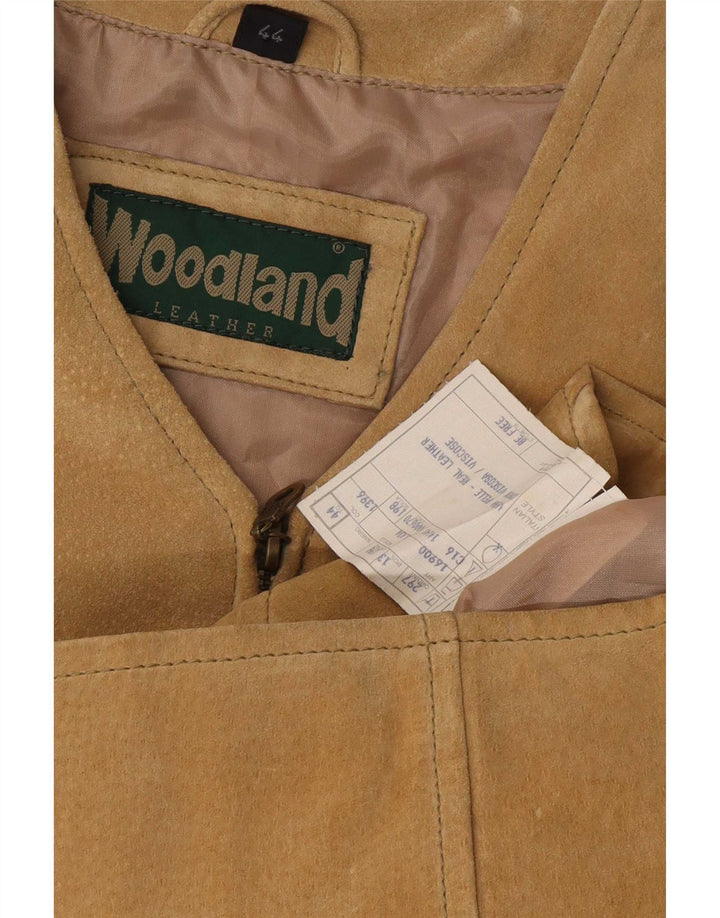 Gilet da donna in pelle scamosciata Woodland IT 44 in pelle beige medio