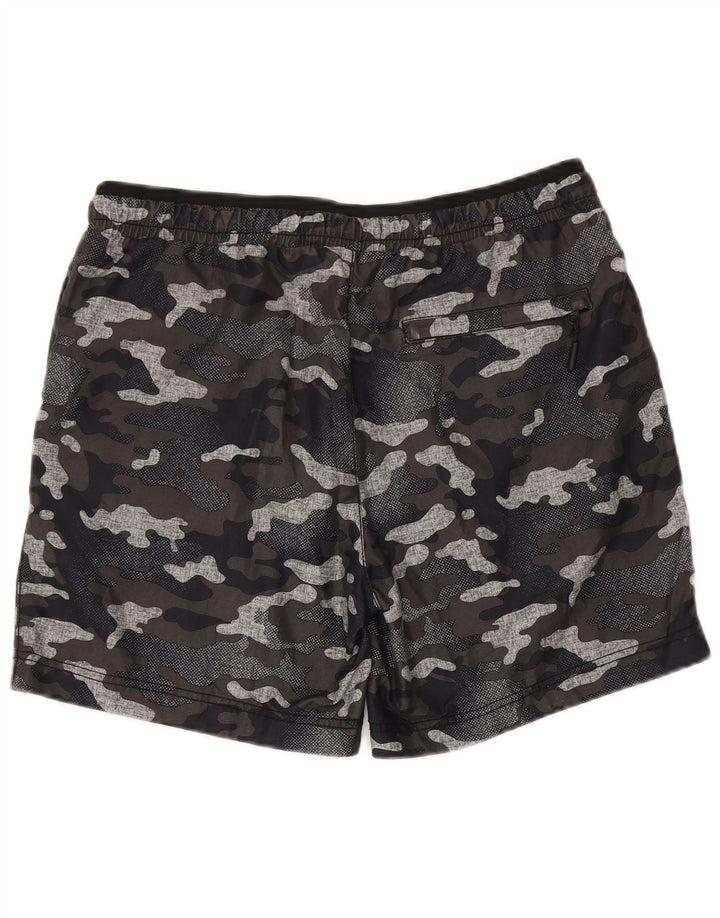 Pantaloncini da bagno da uomo Superdry grandi in poliestere mimetico multicolore