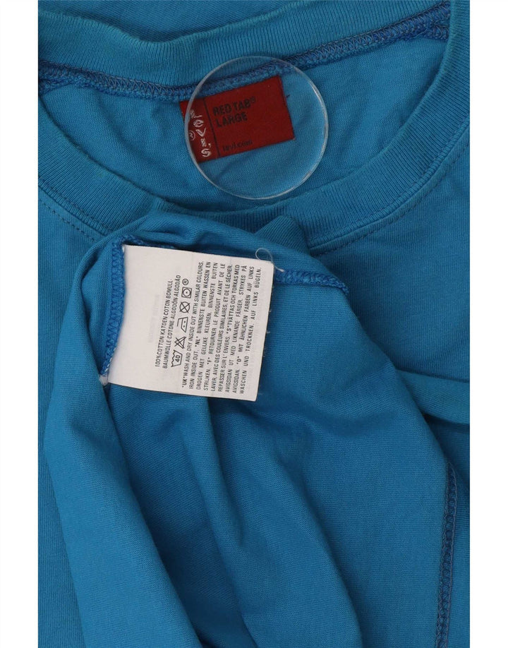 Levi's Top grafico da uomo a maniche lunghe in cotone color block blu grande