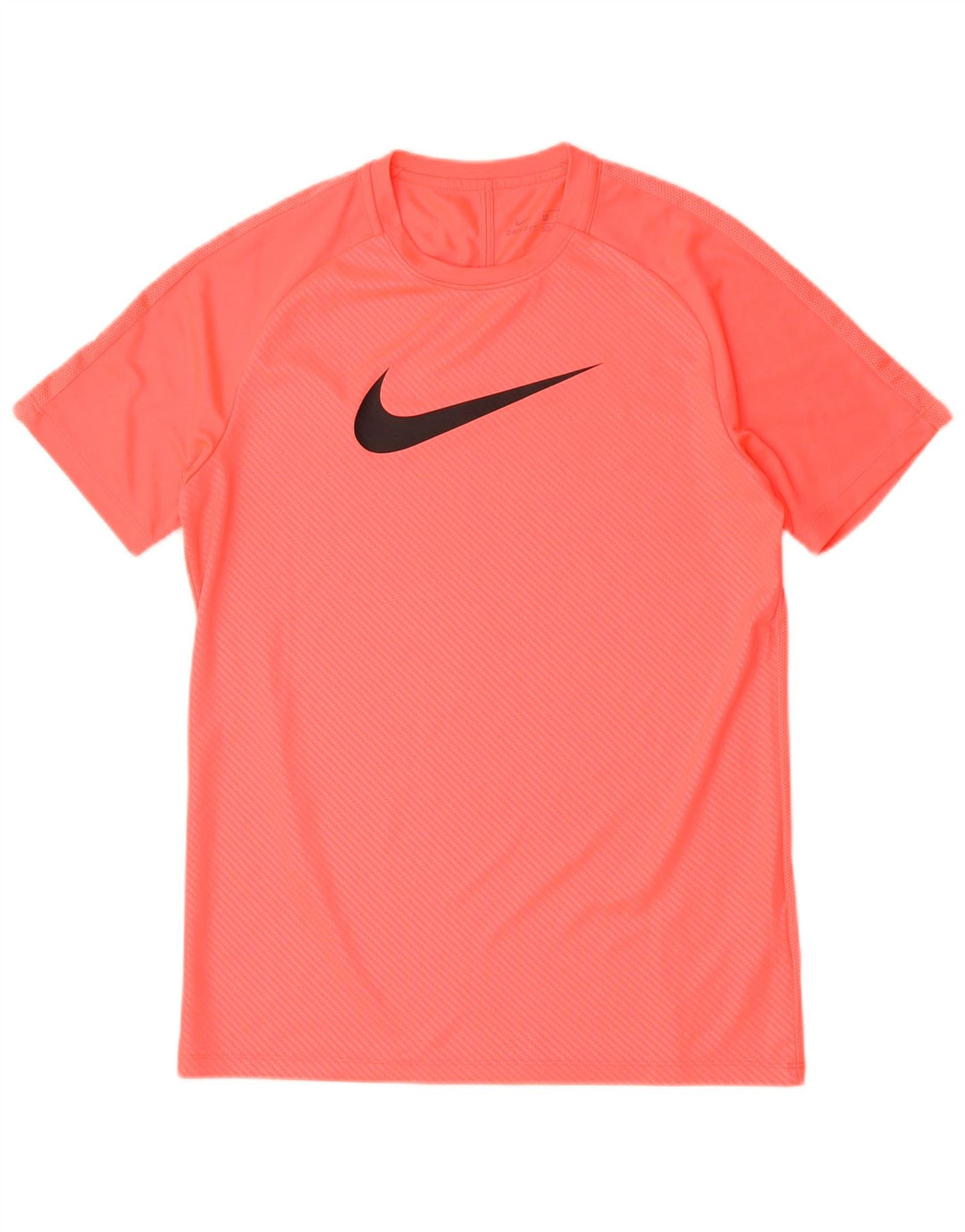T-shirt grafica da uomo Nike Dri Fit, top in poliestere gessato rosa medio