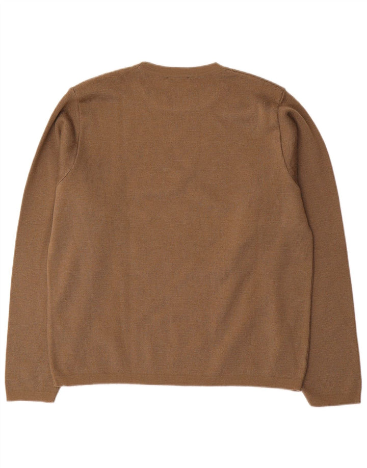 Maglione Uomo Girocollo Trussardi Jeans Lana Marrone Medio