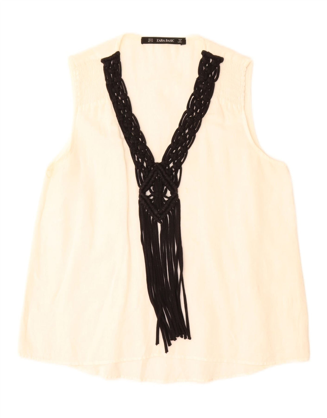 Top senza maniche in camicetta da donna Zara UK 6 XS bianco