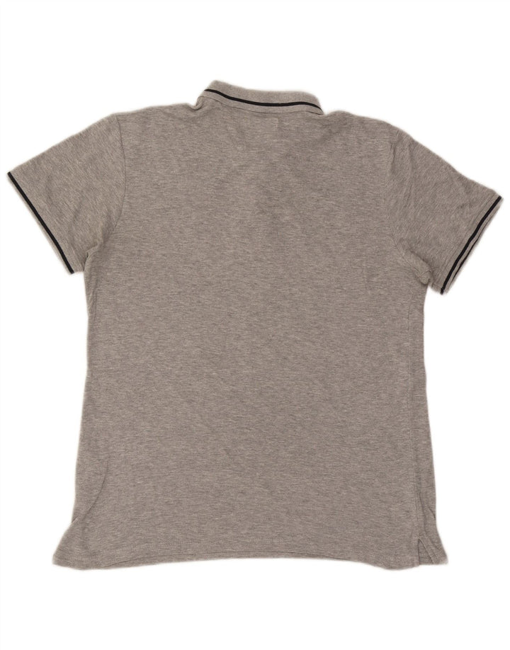 Polo da uomo Jack & Jones in cotone screziato grigio medio