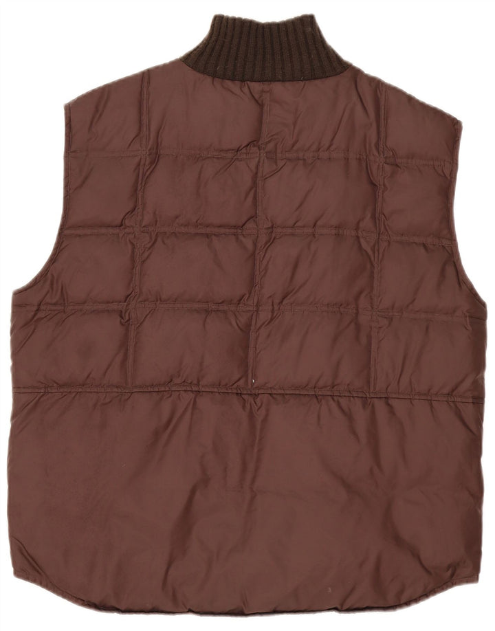 Gilet imbottito da uomo vintage UK 40 grande marrone