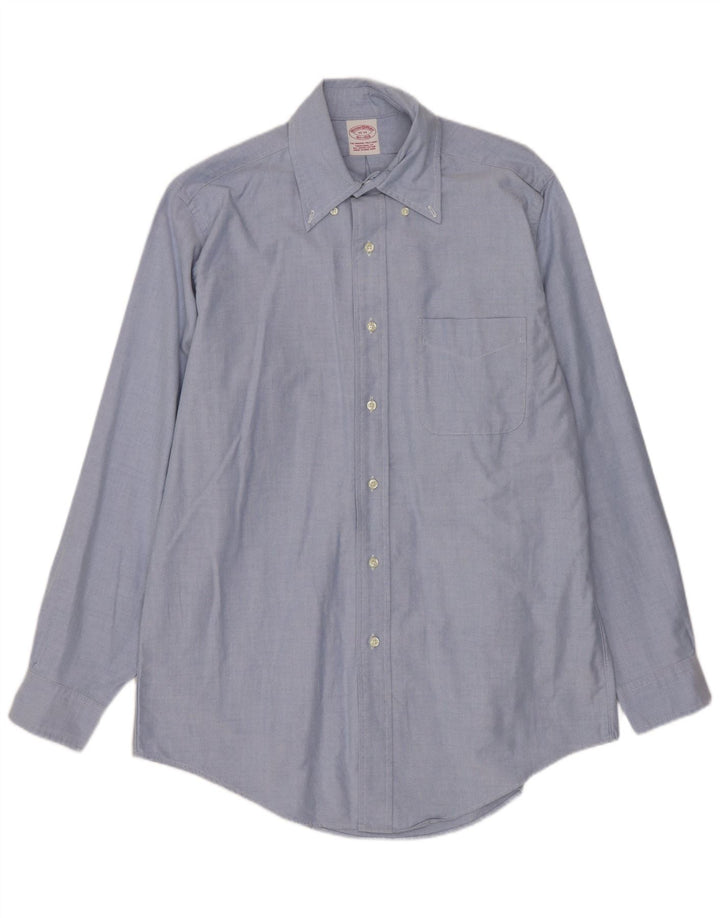 Camicia da uomo Brooks Brothers taglia 15 cotone blu medio