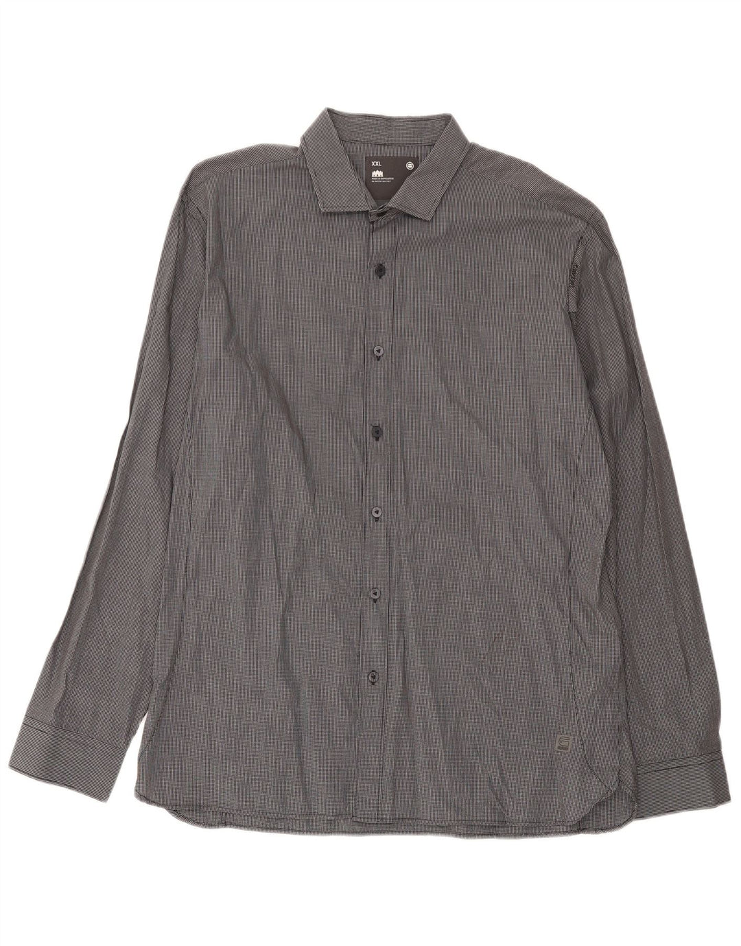 Camicia da uomo G-Star 2XL in cotone a quadretti grigio