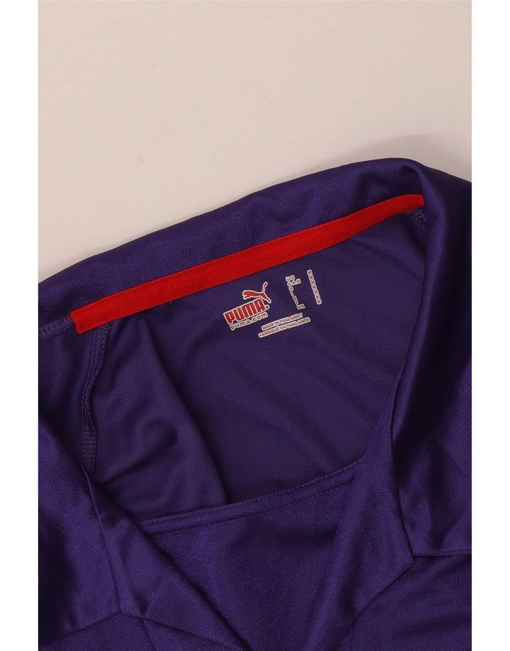 Polo Puma da uomo color block viola medio