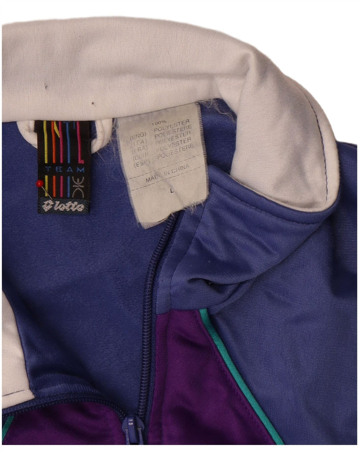 Giacca da tuta da uomo Lotto grande in poliestere color block blu