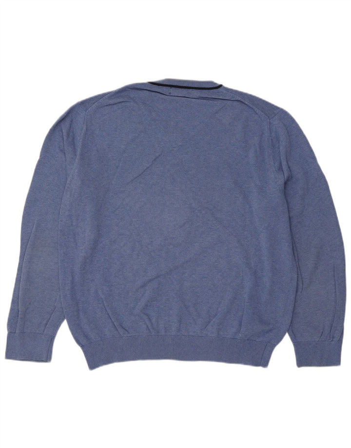 Maglione da uomo con scollo a V Nautica, grande cotone blu