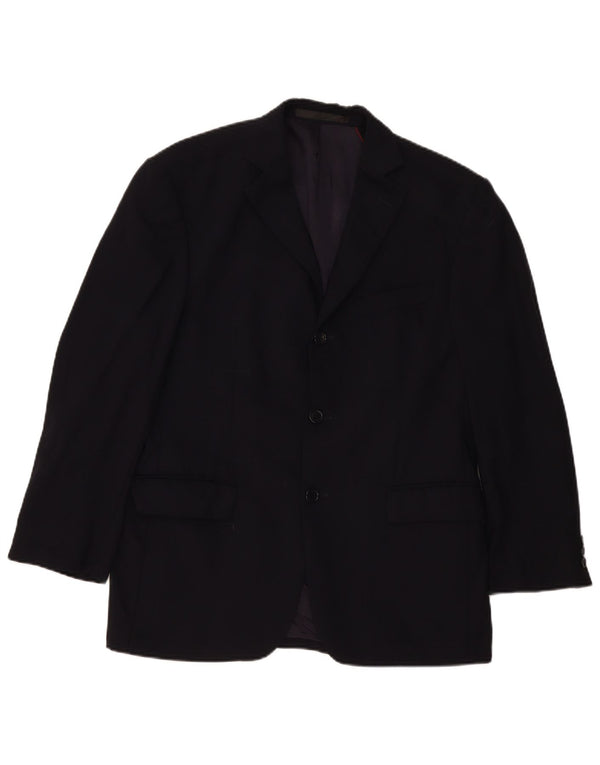 Giacca blazer a 3 bottoni da uomo Marks & Spencer UK 38 media blu navy in lana vergine