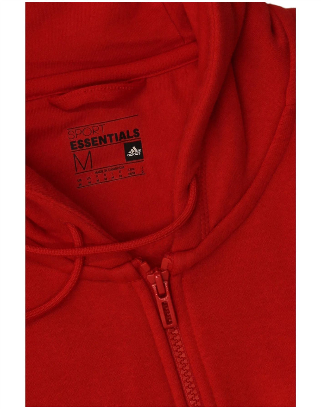 Maglione con cappuccio e zip Adidas da uomo in cotone rosso medio