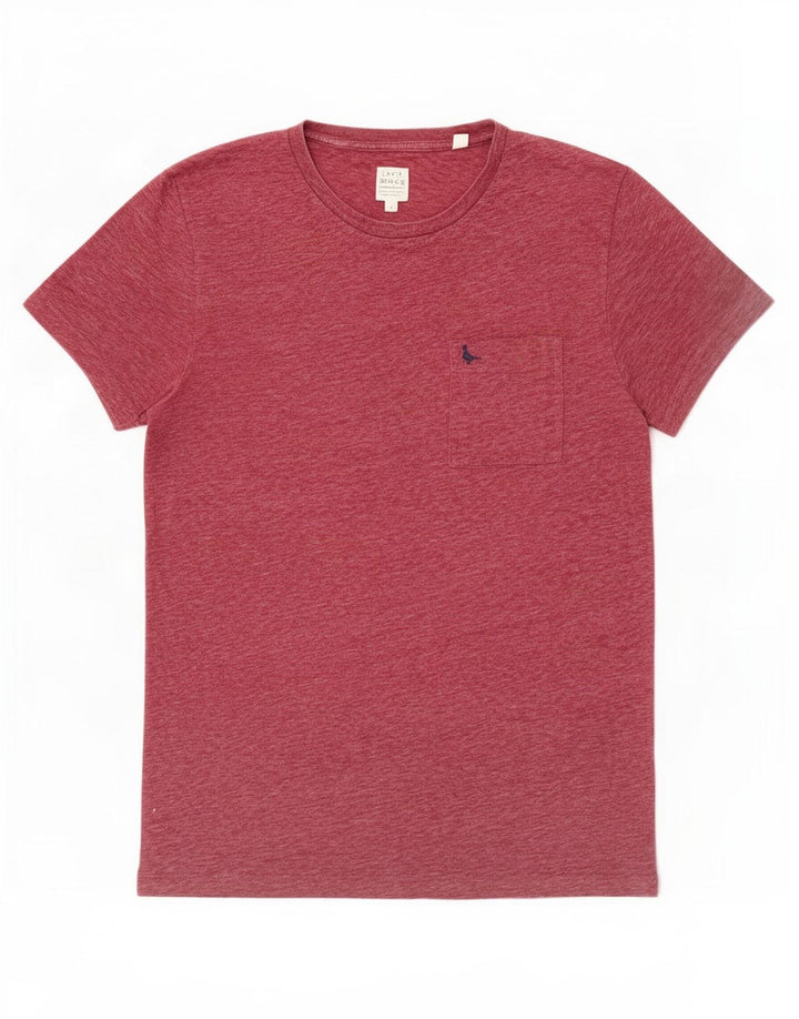 T-shirt da uomo Jack Wills Top in cotone screziato bordeaux medio