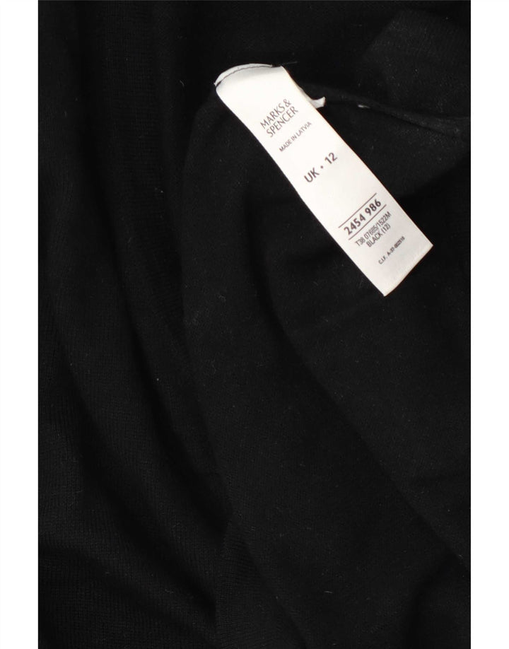 Maglione cardigan vestibilità regolare da donna Marks & Spencer UK 12 lana nera media