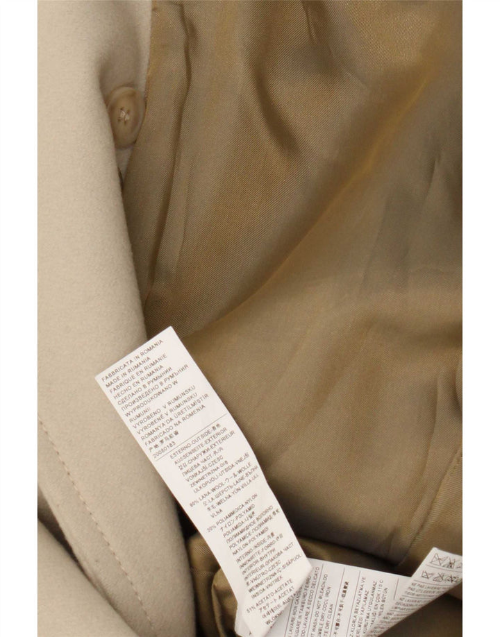 Cappotto Doppiopetto Donna Sisley IT 40 Small Beige Lana