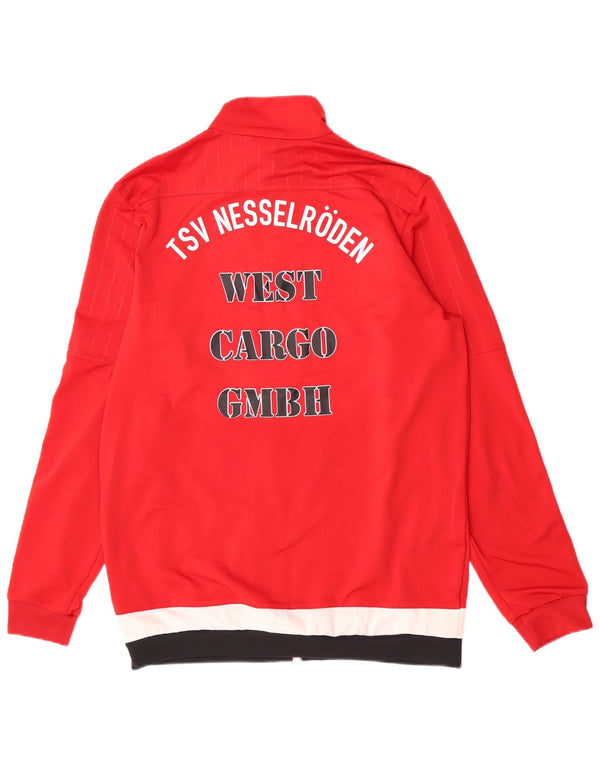 Giacca da ginnastica da uomo con vestibilità regolare grafica Adidas, colore rosso medio