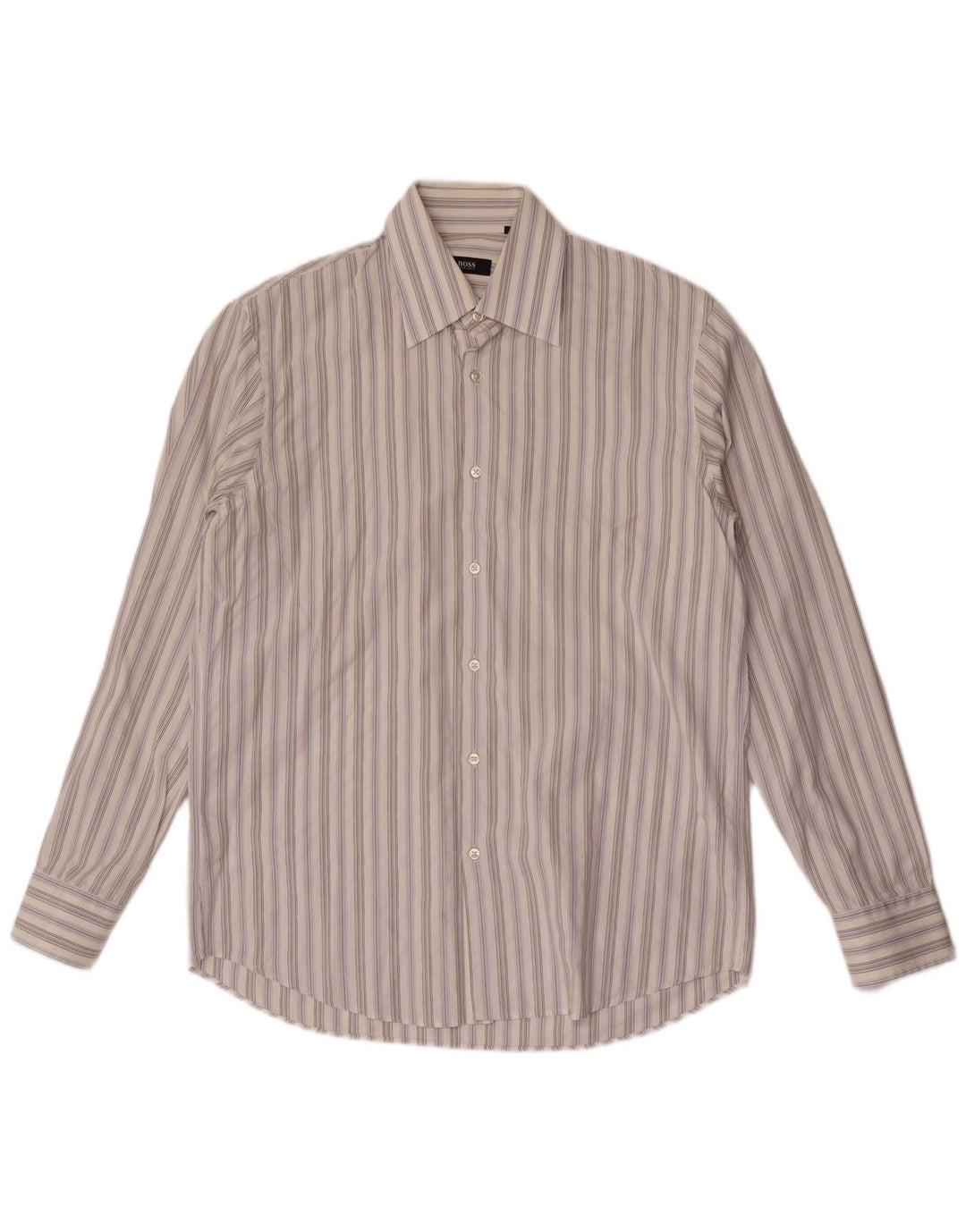 Camicia da uomo Hugo Boss taglia 41 16 grande cotone a righe bianche