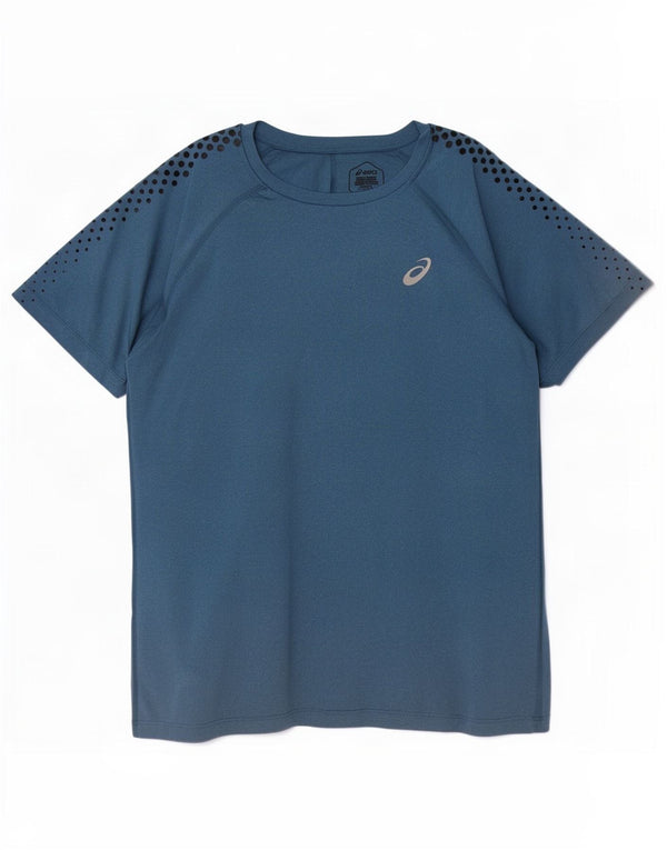 T-shirt da uomo Asics Top XL in poliestere maculato blu navy