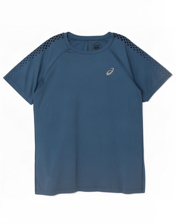 T-shirt da uomo Asics Top XL in poliestere maculato blu navy
