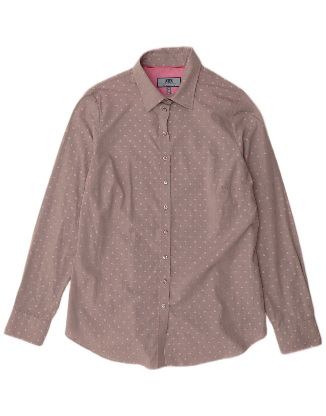 Camicia da donna Hawes & Curtis UK 14 grande grigio maculato