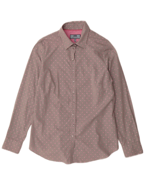 Camicia da donna Hawes & Curtis UK 14 grande grigio maculato