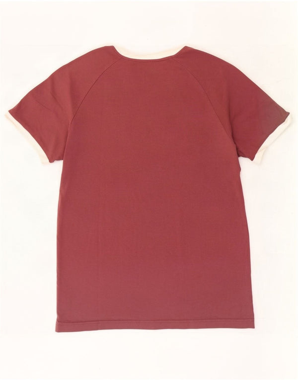T-shirt da uomo Adidas Top in cotone bordeaux medio