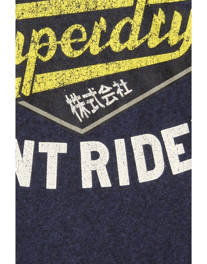 T-shirt grafica da uomo SUPERDRY Top in cotone blu navy medio