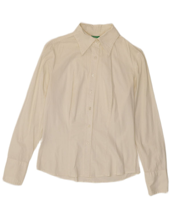 Camicia Benetton Donna UK 12 Medio Bianco