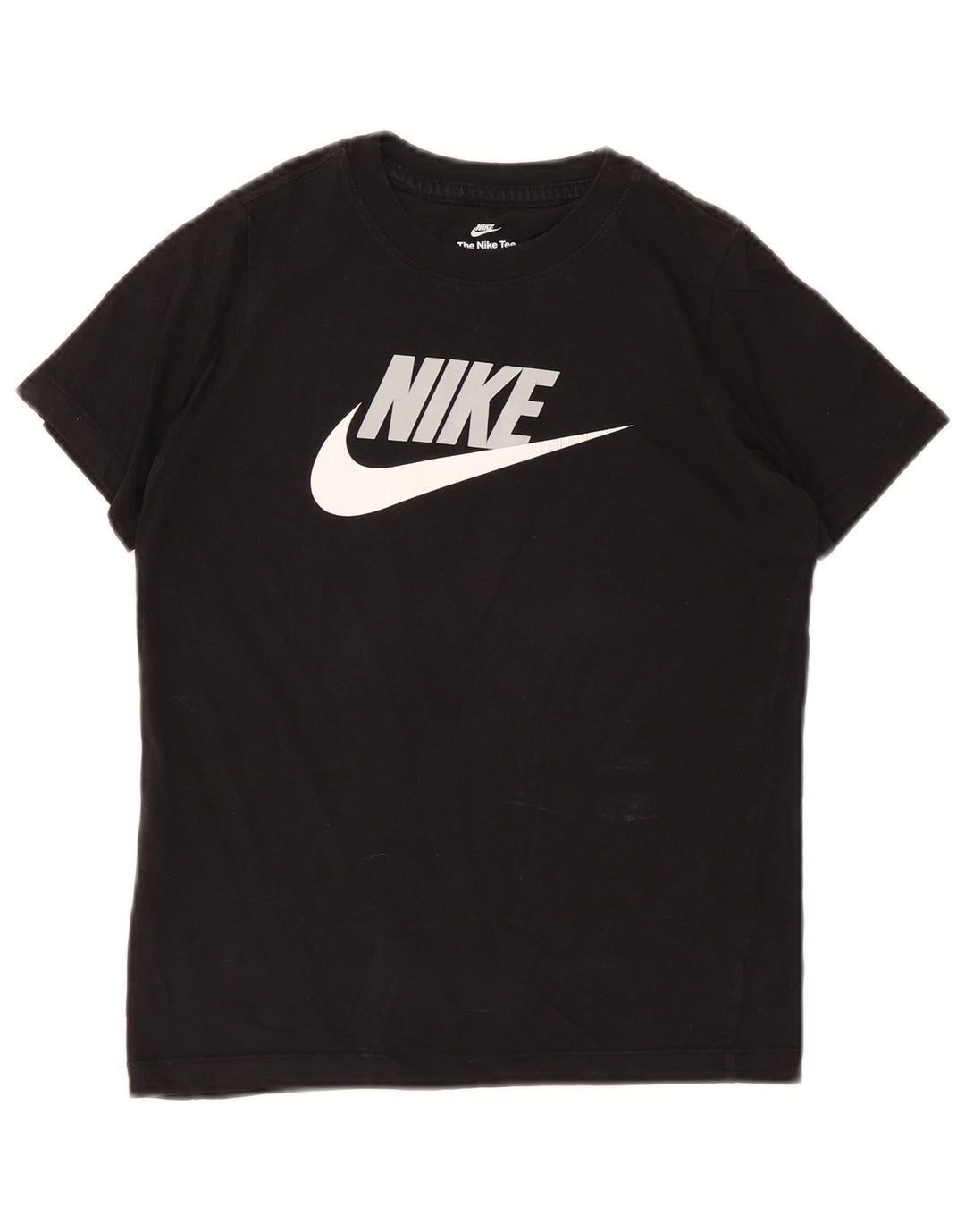 T-shirt grafica da ragazzo Nike Top 10-11 anni cotone nero medio
