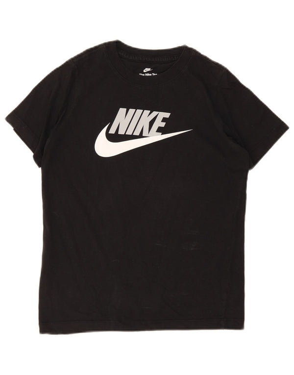 T-shirt grafica da ragazzo Nike Top 10-11 anni cotone nero medio
