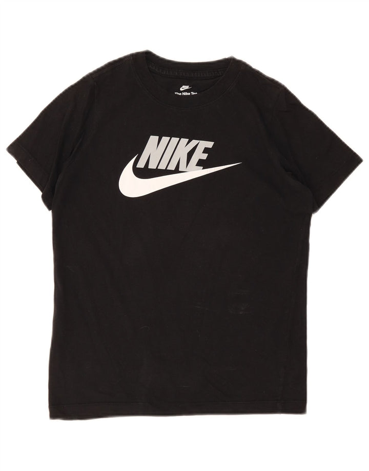 T-shirt grafica da ragazzo Nike Top 10-11 anni cotone nero medio