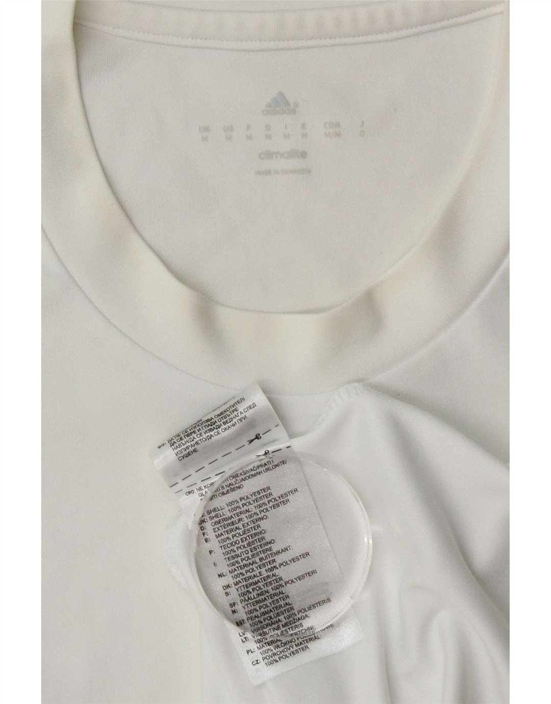 T-shirt Adidas Climalite da uomo Top in poliestere bianco medio