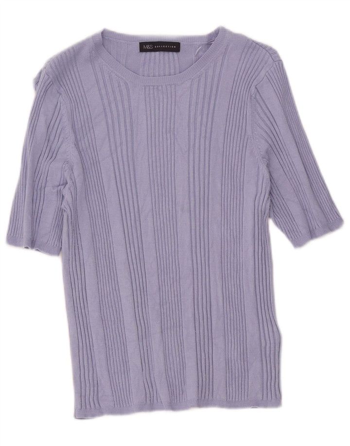 Marks & Spencer T-shirt da donna Top UK 16 Large Viola in viscosa