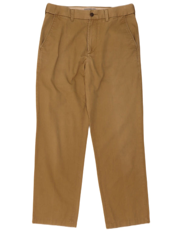 Pantaloni chino dritti da uomo Marks & Spencer W30 L28 cotone kaki