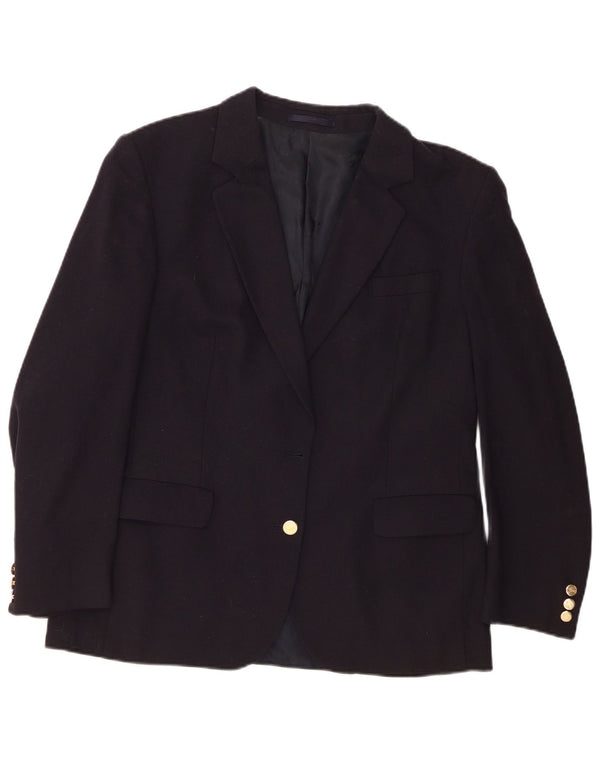 Burberrys Giacca blazer da donna a 1 bottone UK 12 Media Blu navy Lana