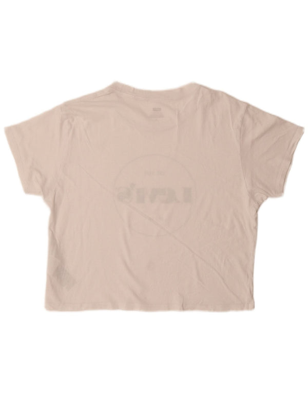 T-shirt grafica da donna Levi's Top UK 14 cotone bianco medio
