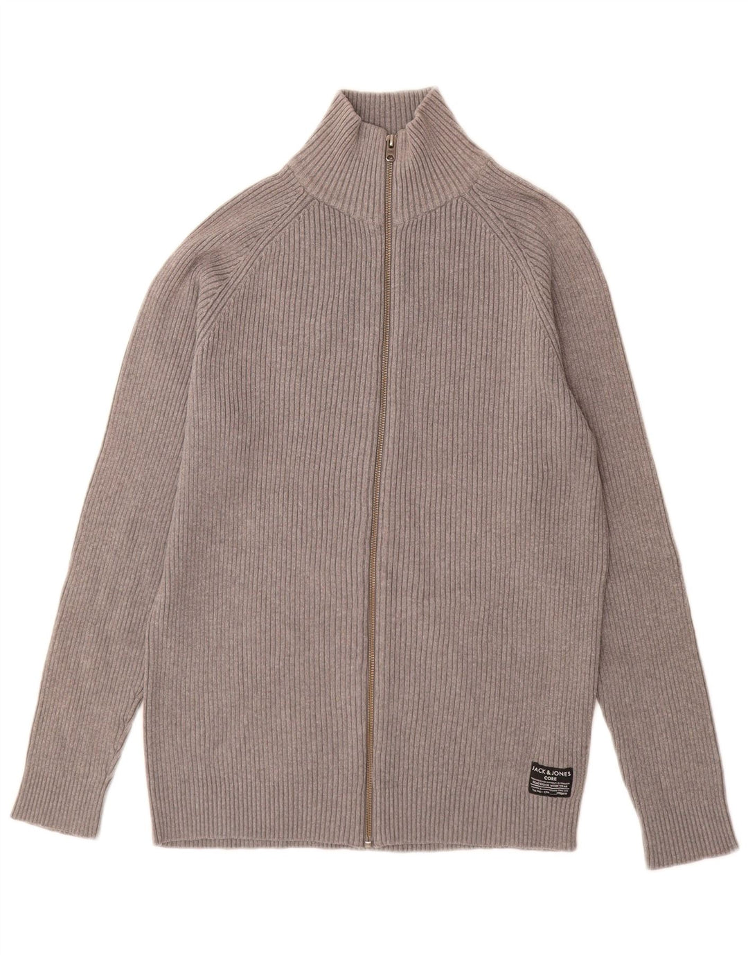 Maglione cardigan da uomo Jack & Jones in cotone grigio medio