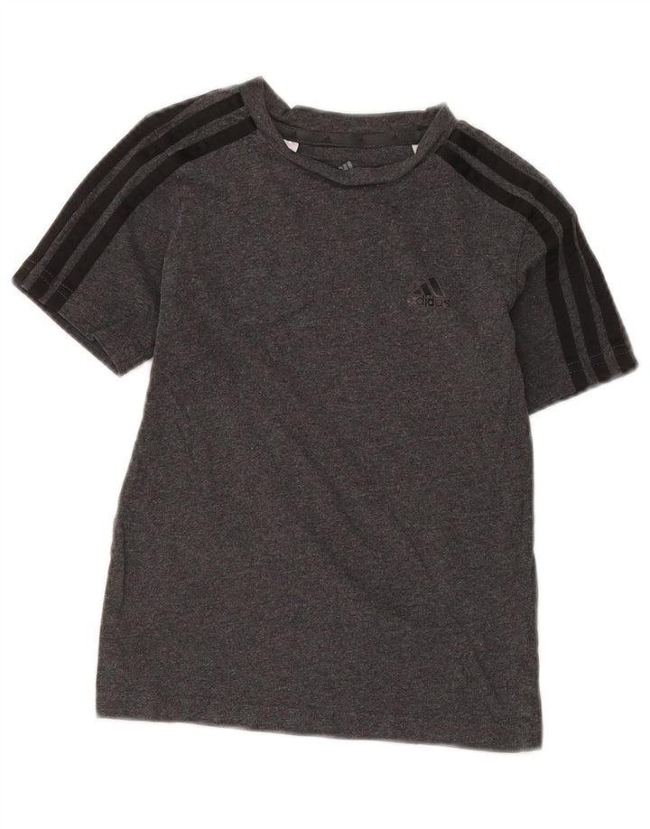 T-shirt Adidas da ragazzo Top 7-8 anni in cotone grigio puntinato