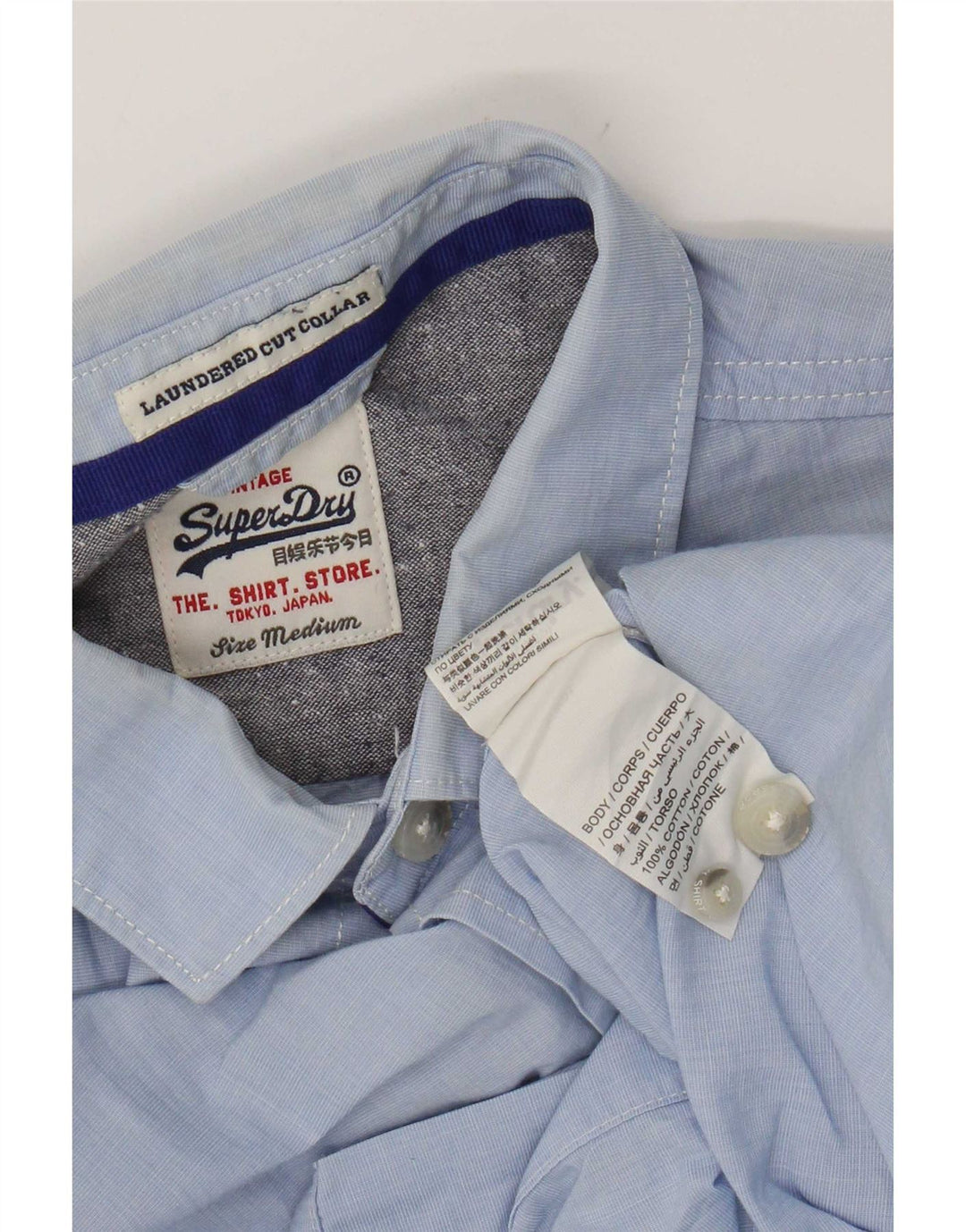 Camicia da uomo Superdry in cotone blu medio