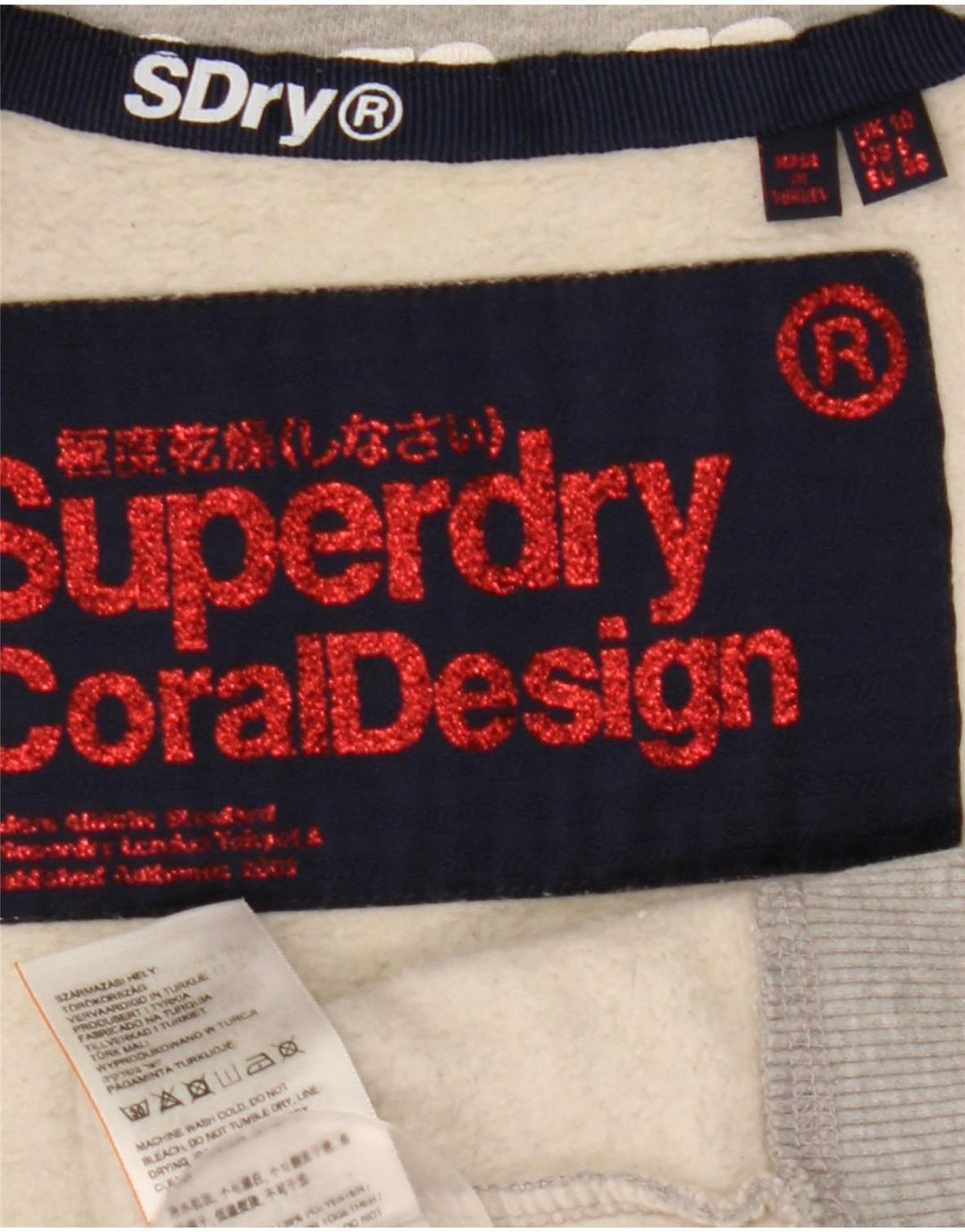 Giacca da ginnastica da donna con grafica Superdry UK 10 Small Cotone grigio