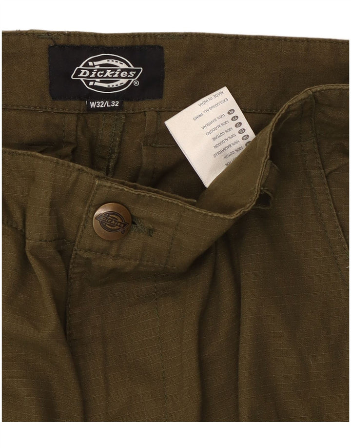 Pantaloni cargo dritti da uomo Dickies W32 L32 cotone gessato kaki