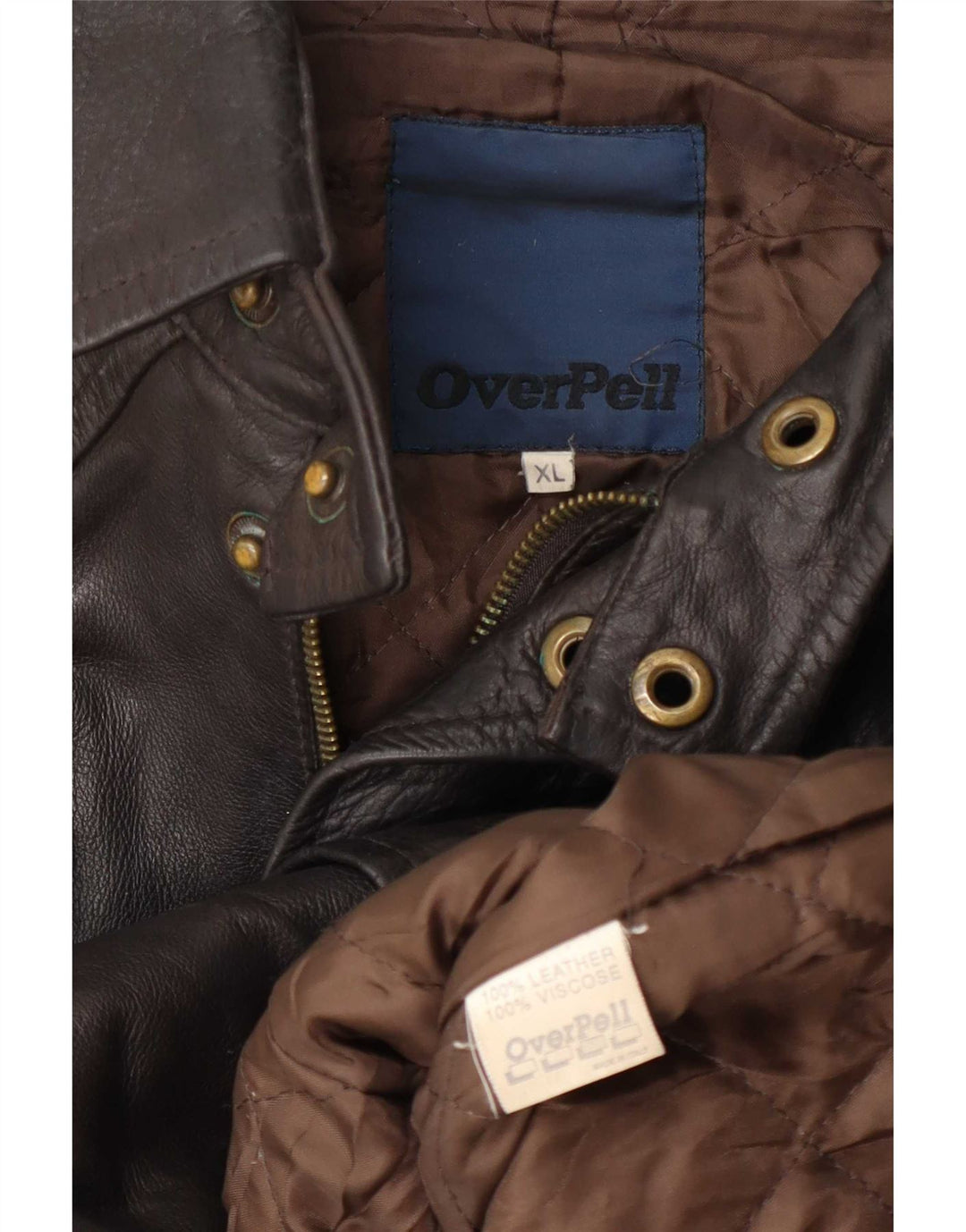 Giacca in pelle vintage da uomo UK 42 XL Marrone