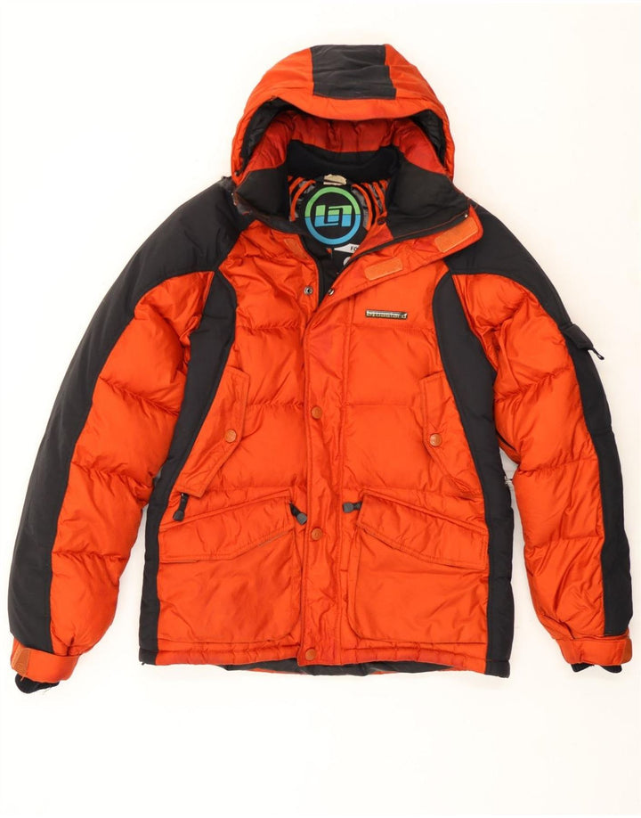 Giacca imbottita con cappuccio da uomo Bastard UK 38 Poliammide color block arancione medio