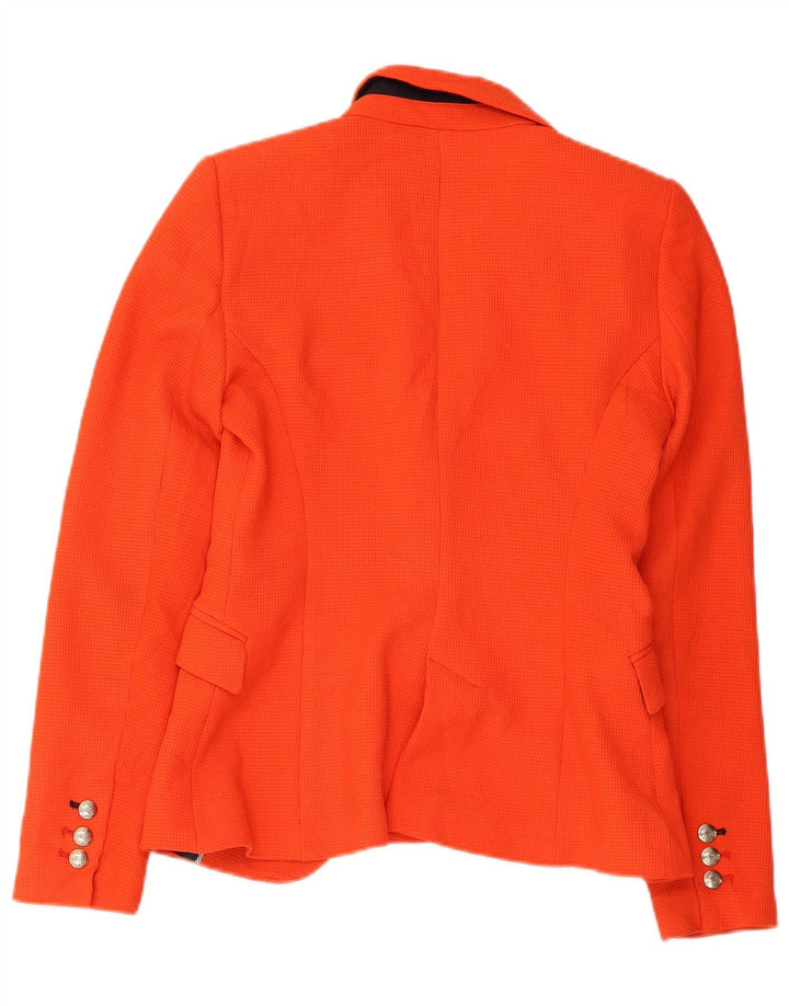 Giacca blazer a 1 bottone da donna Zara UK 10 piccola arancione poliestere