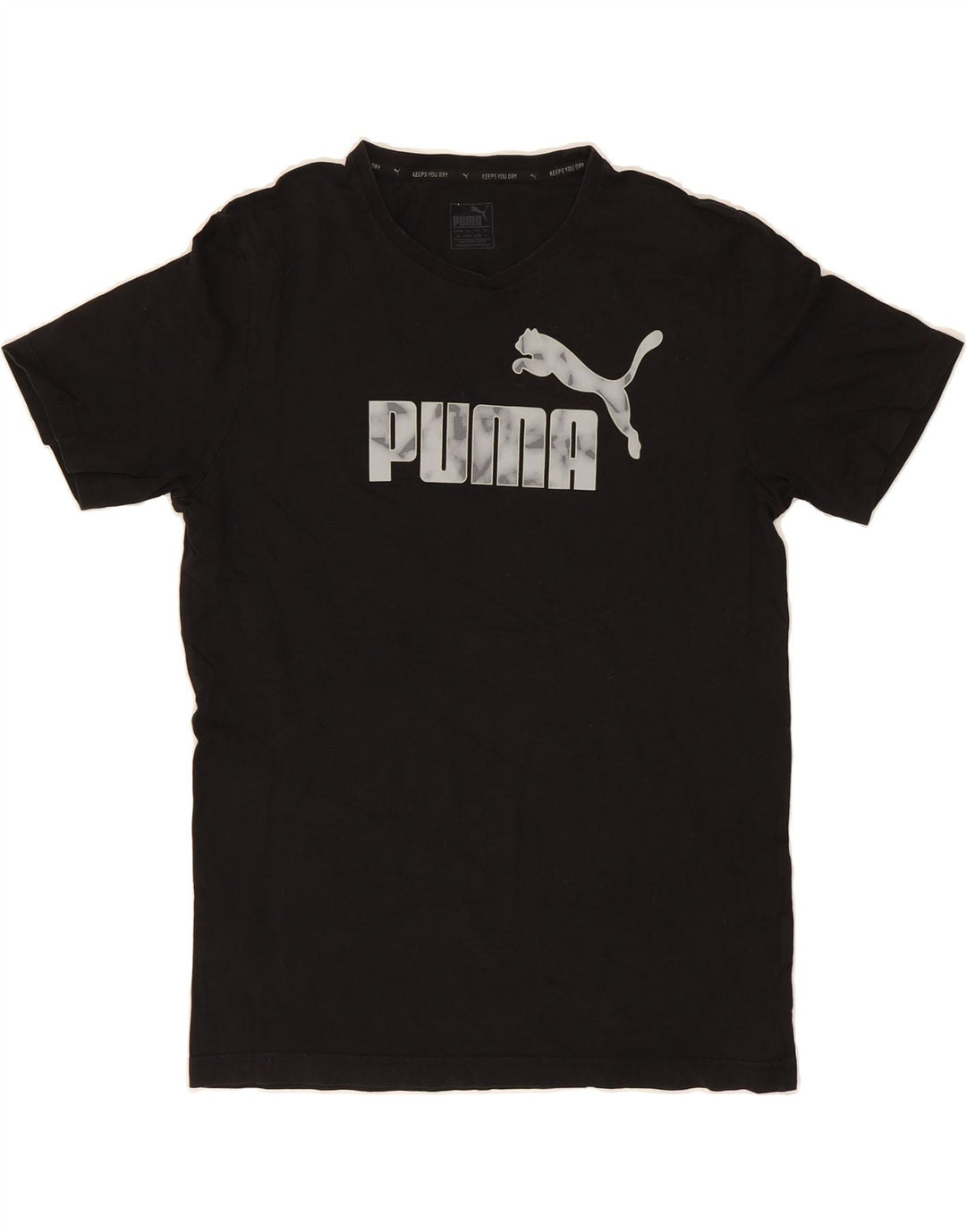 PUMA Mens Graphic T-Shirt Top Large Black Cotton Vintage Puma and Second-Hand Puma from Messina Hembry 