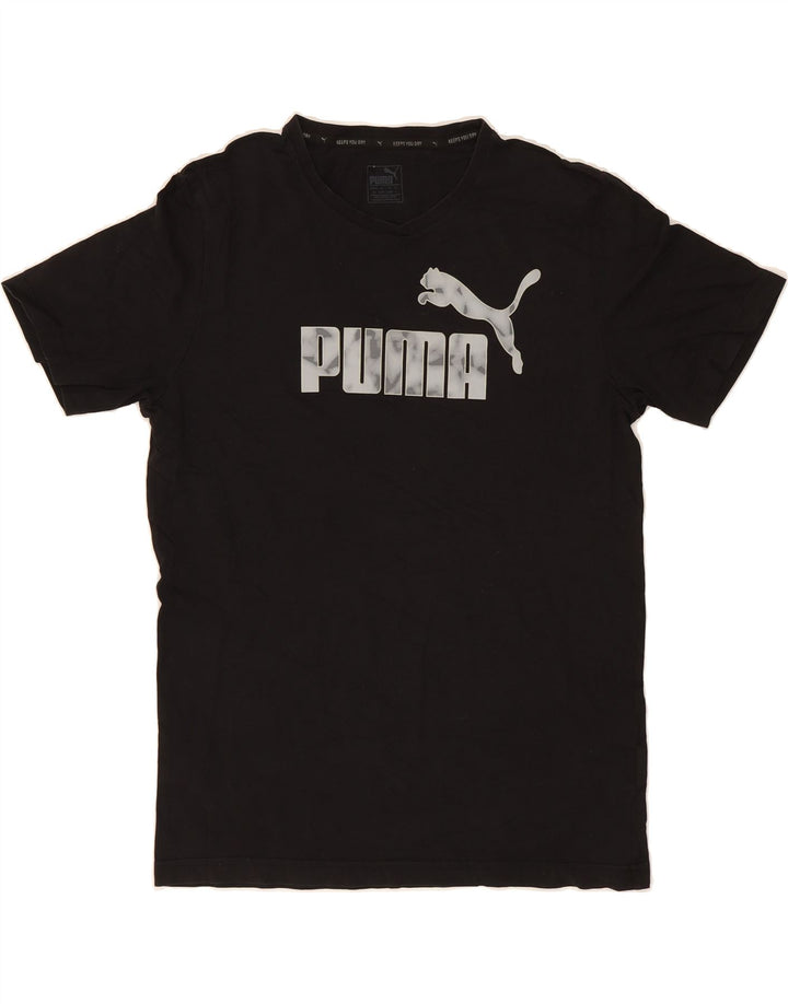 PUMA Mens Graphic T-Shirt Top Large Black Cotton Vintage Puma and Second-Hand Puma from Messina Hembry 