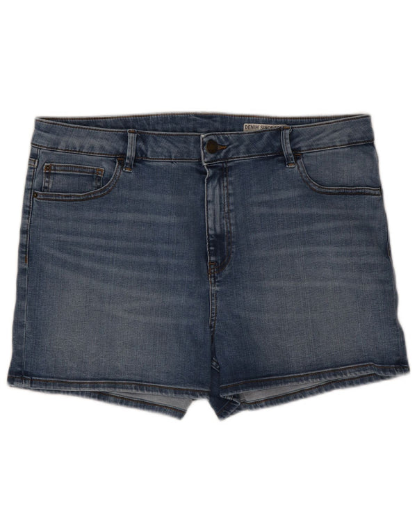 Pantaloncini di jeans da donna Marks & Spencer UK 18 XL W36 cotone blu