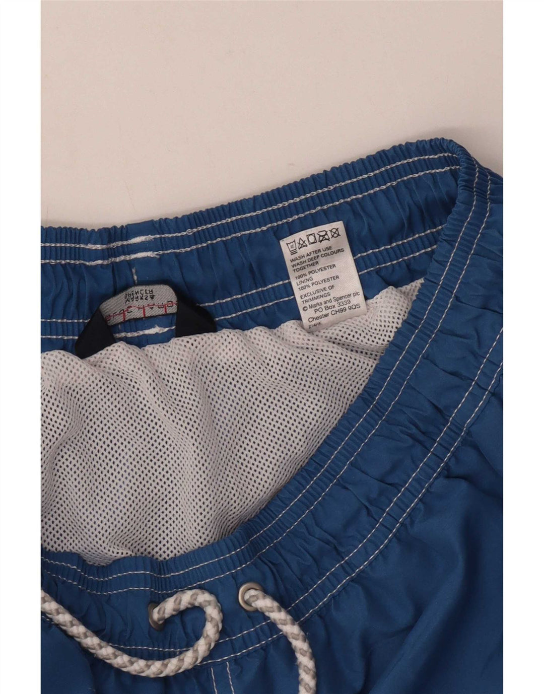 Pantaloncini da bagno da uomo Marks & Spencer blu medio in poliestere