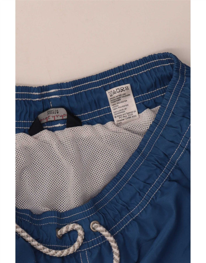 Pantaloncini da bagno da uomo Marks & Spencer blu medio in poliestere