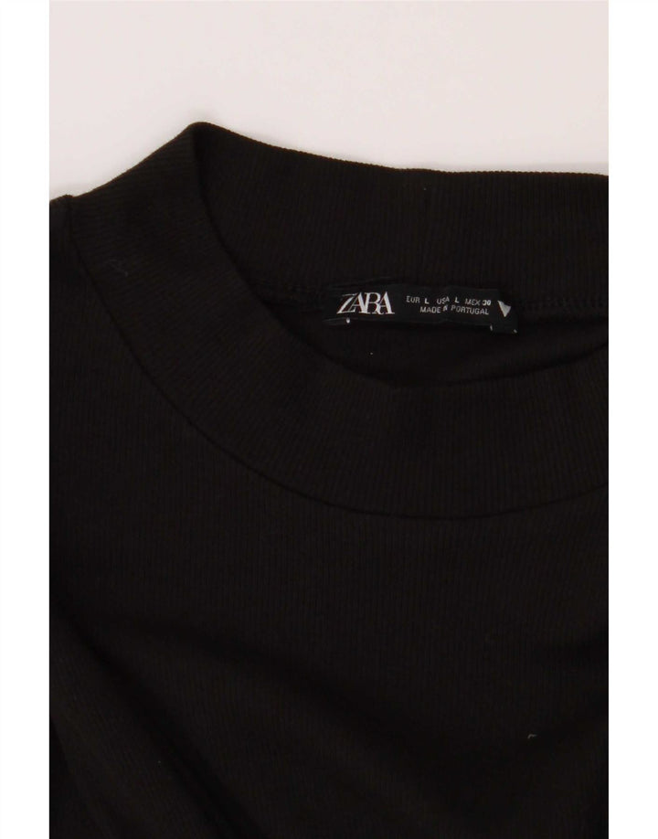 Abito basic a maniche lunghe da donna Zara UK 14 grande nero